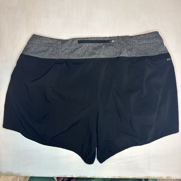 Nike Dri-Fit Women's Black Running Shorts Womens Large Two-Tone Black Gray - Picture 4 of 11
